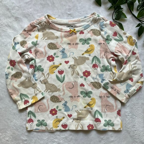 FREE w/ Purchase Carter’s Woodland Animal Print Tee Size 12M | Staining - Picture 1 of 12